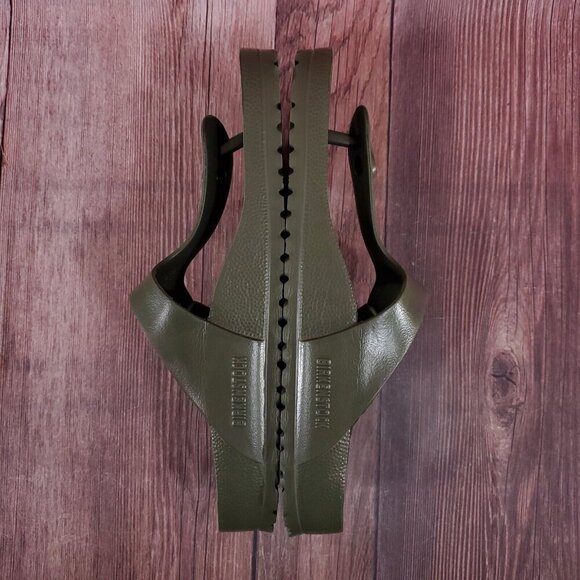 *READ* Birkenstock Mens 45 US 12 Gizeh Essentials Eva Khaki Flip Flops Sandals - Picture 7 of 13